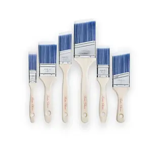 Bates Paint Brushes 6 Pack Treated Wood Handle 1" to 4" for Walls Furniture & Stain Brushing Precision Application Versatile Easy Use Smooth Finishes