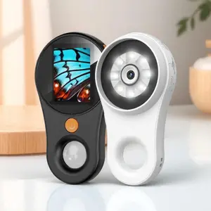 Portable Handheld Digital Microscope, USB Rechargeable 1080P Microscope with LED Light, Magnifier for Jewelry Testing & Circuit Board Repair