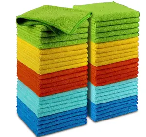 50 Pack Microfiber Cleaning Cloths – Ultra Absorbent Cleaning Towels for Cars, Kitchen, Windows & Home Use | Soft Reusable Dusting & Polishing Rags, 12 x 12 Inch