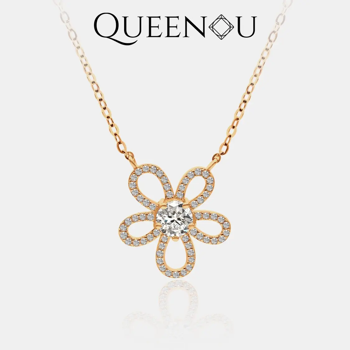 【856】Valentine's Flash Blossom Bloom Necklace 1CT Synthetic Moissanite- Synthetic Moissanite Vintage Anniversary Gift Fashionable