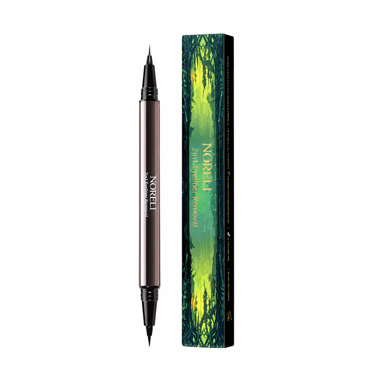 al-Ended Eyeliner Pen - 24H Smudge-Proof Li「NORELLI」Waterproof Duquid Liner, Vegan & Cruelty-Free, Ultra-Smooth Glide