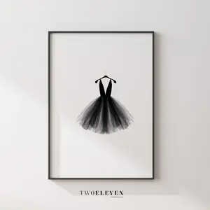 Luxury Fashion Poster, Fashion Runway Watercolor Illustration, Black and White, Modern & Minimalist Printable Wall Art, UNFRAMED