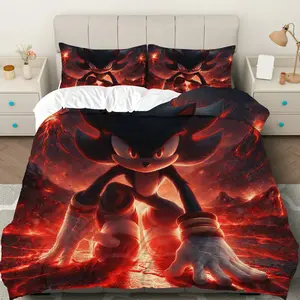 3PCS Duvet Cover Set, 1 Duvet+2 Pillowcases(Without filler), Dark Flame Hero Fantasy Power Adventure theme, Holiday bedding set, Cozy Soft Durable Suitable for decoration Bedroom Dorm Room Teen Room Man Cave.