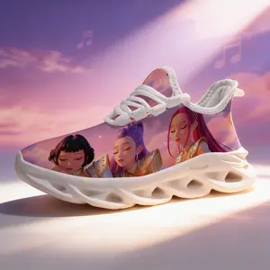 K-POP Children's Shoes Cartoon Pattern Girls Slip-On Casual Shoes Family Kids Sports Shoes All-Season Running Shoes Lightweight Breathable Sneakers for Girls
