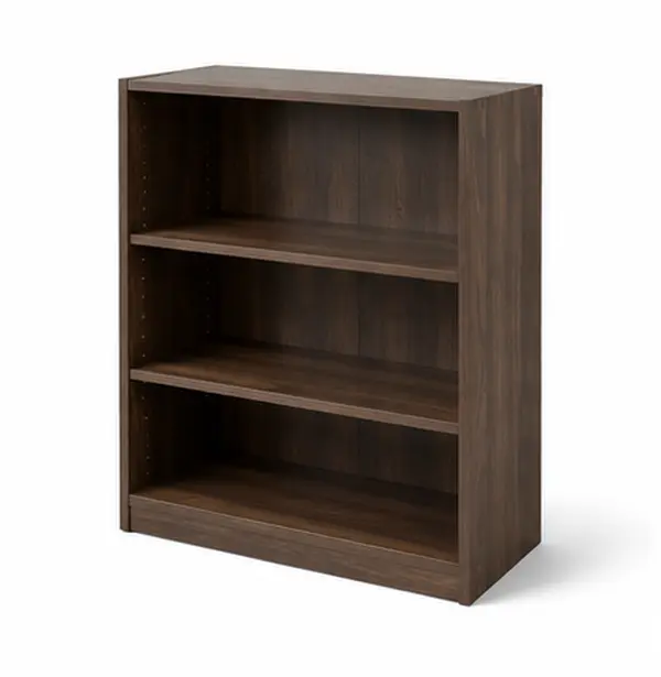 3-Shelf Bookcase with Adjustable Shelves, Canyon Walnut