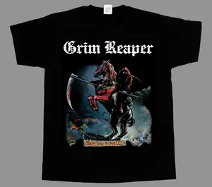 [Sale Up To 30%] Grim Reaper See You In Hell 1983 Audioslave New T-Shirt - Design&Printed In The USA Unisex Graphic Tee Casual Classic