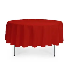 90 inch Polyester Round Tablecloth Red