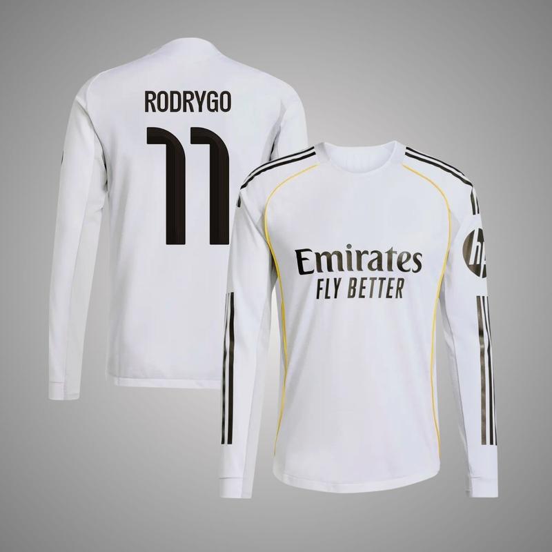 Home2526ss RMA Long Sleeve Jersey with 11 Rodrygo Print, RMA no11 ...