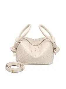 New Trendy Handwoven Shoulder Bag, Leather Shoulder Bags, Stylish Camera & Bowling Ball Design, Perfect for Women, Fashionable Accessory