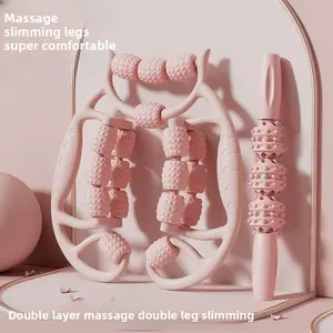 Double Layer Massage Roller Set for Leg Muscle Tension Relief & Slimming - Super Comfortable Body Care Tool for Home Fitness
