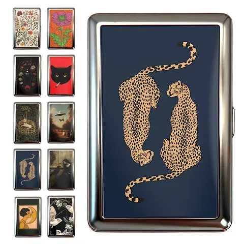 Vintage Wallet Card Holder - Metal Case Stash Tin Box Versatility Trinket Business Card ID Holder Office Accessories Multifunctional Stationery
