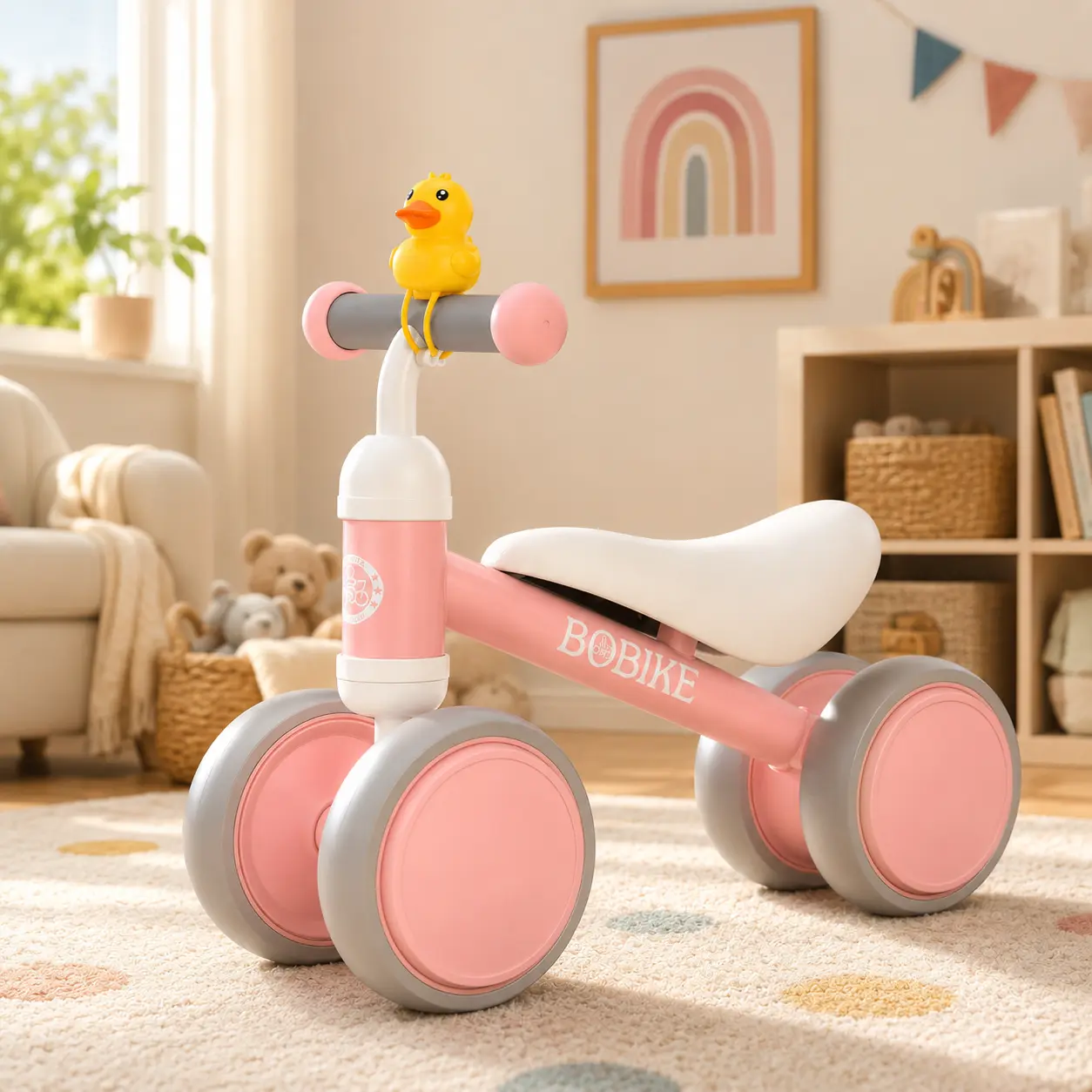 Bobike No-Pedal Baby Balance Bike with 4 Ride-On Wheels, Toddler Walker, Top 1st Birthday Gift for Boys & Girls (Toys & Hobbies, Sports & Outdoor Play Ride-On Toy)