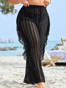 Plus Size Jacquard Goldthread Tunic & Pants Set - Sexy Beach Swimsuit Cover-Up 🌟