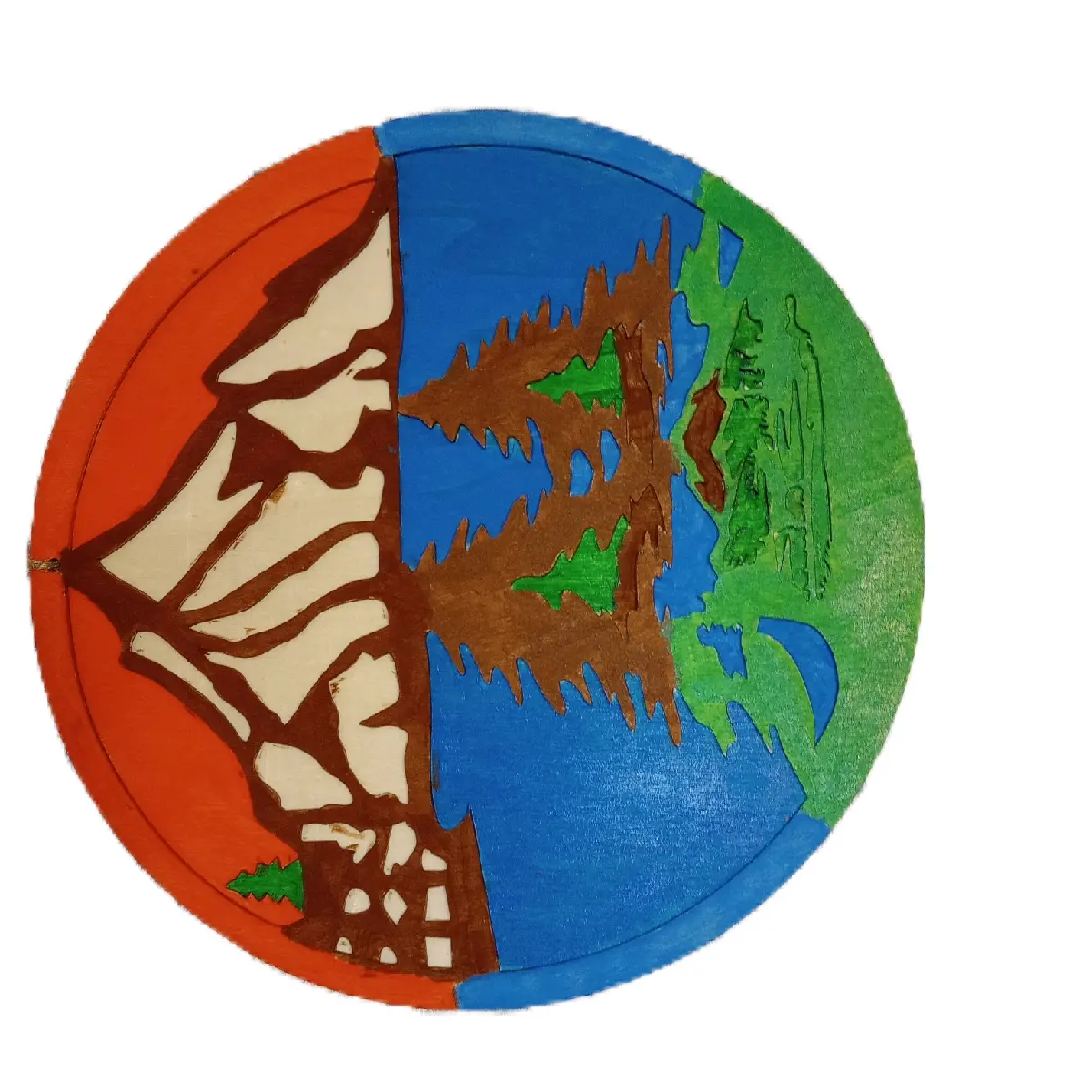 Hand painted mountain Decoration
