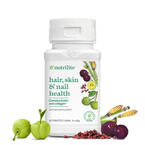 Nutrilite Hair Skin Nail Supplement 60 Tablets Biotin & Collagen Beauty Support for Daily Wellness Routine Edible Plant-Based Nutrients - Fitness
