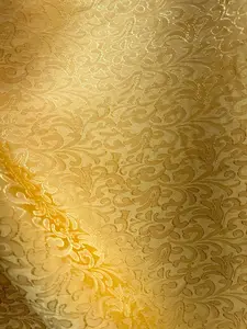 GOLD Floral Brocade Fabric (60 in.) Sold By The Yard