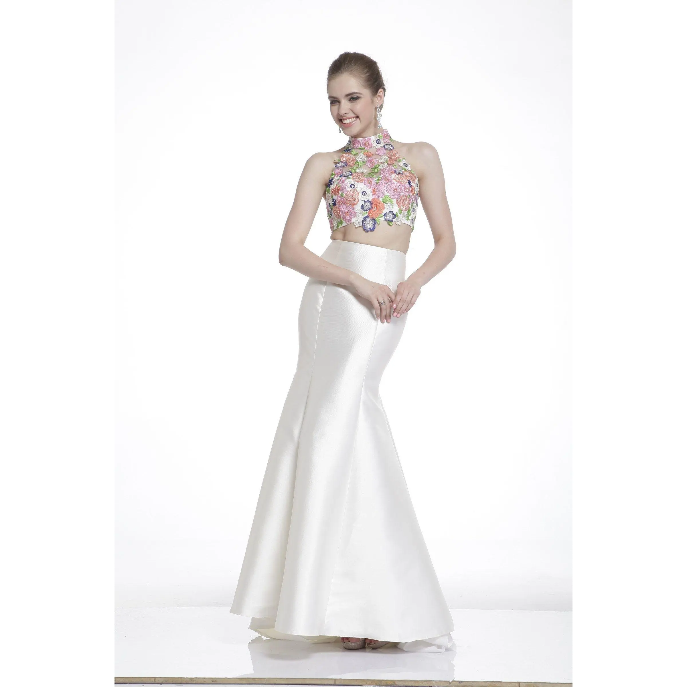 Cinderella Divine -7634 Floral Mermaid Evening Gown
