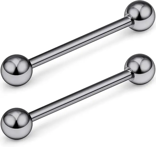 SCERRING Grade 23 Titanium Externally Threaded Nipple Barbell Piercing Retainers, 14G-16G, Sold as a Pair, Piercing Retainer
