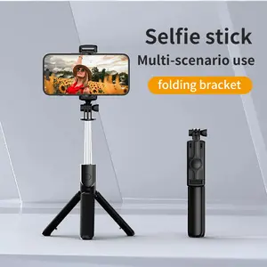 2-in-1 Selfie Stick Tripod with Wireless Bluetooth Remote Extendable Stainless Steel Phone Tripod Stand Portable Mini Vlogging Stick for iPhone & Android 26.7" 68cm - Cellphone, Smartphone
