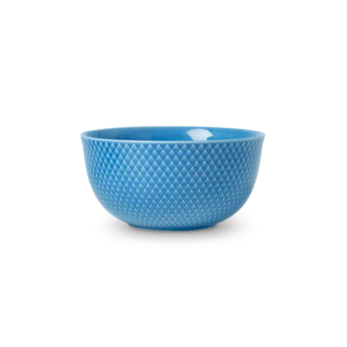 Lyngby Porcelæn Rhombe Color Serving Bowl, Blue, Ø: 6.9"