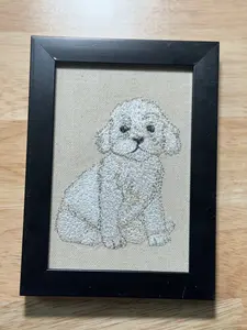 Poodle Maltese Bichon dog Machine Embroidered and Framed! Unique Canine Charm Tabletop Decor for Home or Office! Other Designs and Breeds Available!