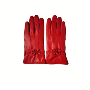 Women's Genuine Leather Gloves Available in Multiple Colors Soft Breathable Apparel Matching Riding Gear