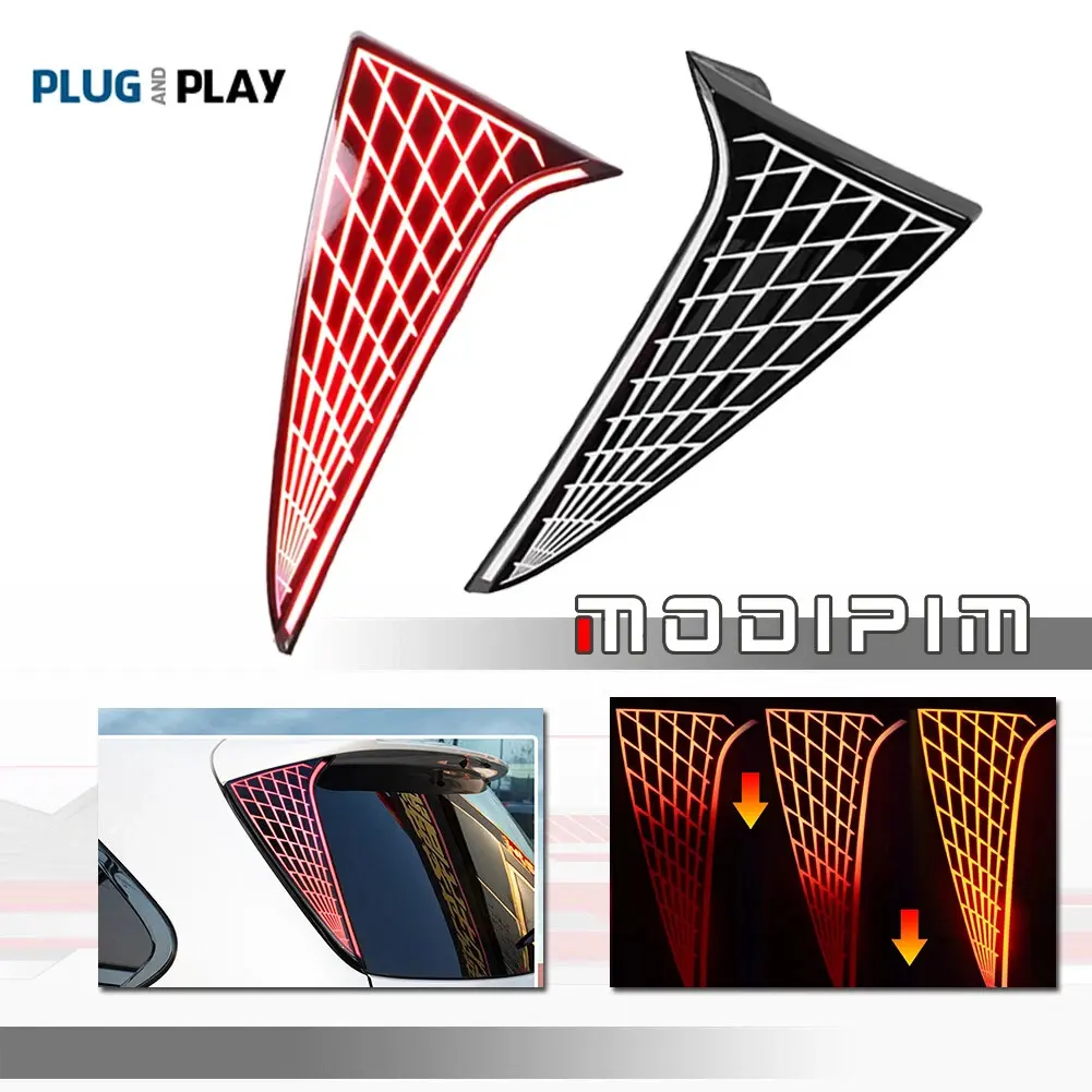 2pcs LED Smoke Rear Pillar Tail light Brake Signal lamps Lights For 2021 2022 2023 Toyota Sienna