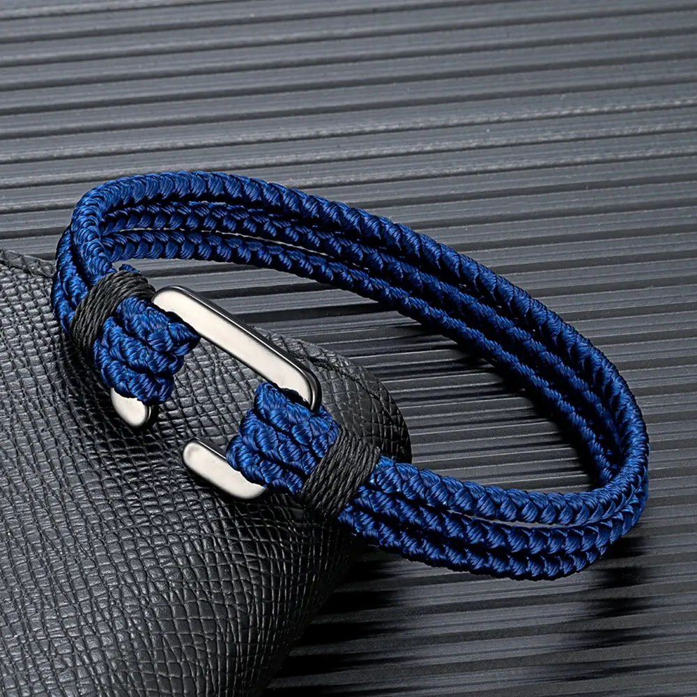 High Quality C Clasp Shackle Bracelets Men Women 3mm Keel Rope Bracelet Campaing Sport Hooks Outdoor Style