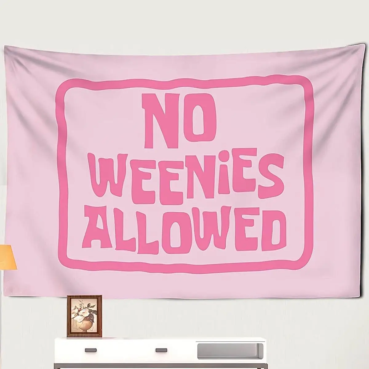 Letter Graphic Tapestry, 1 Count Hanging Tapestry, Sweet Furniture, Funny Tapestry for Girl Bedroom Art Wall Living Room Decoration, Home Decor, Pink