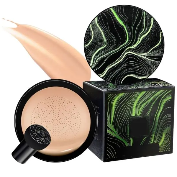 Mushroom Head Air Cushion CC Cream Foundation – Full Coverage BB Cream for Mature Skin, Long‑Lasting Color Changing Makeup, Moisturizing Brightening Concealer for Women, Hydrating Cushion Base