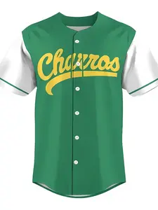 Kenny Powers Baseball Jacket # 55 Charros Eastbound and Downward Mermen Men's Movie Baseball Jacket S-XXXL Green Body White Sleeves Green Stripes, Unisex Short Sleeve Shirt Stylish Classic Throwback Jersey