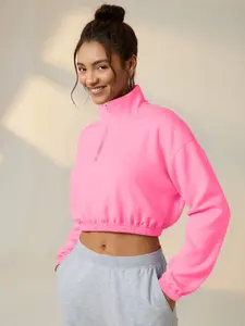 Sweet Cool Half-Zip Comfy Sweatshirt, Short Waist Fitted Basic Jacket, Versatile Eye-Catching Casual Sports Top for All Seasons