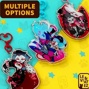 Ship Keychains - Stolas x Blitz (Stolitz)/Angel Dust x Husker (Huskerdust) | Helluva Boss/Hazbin Hotel