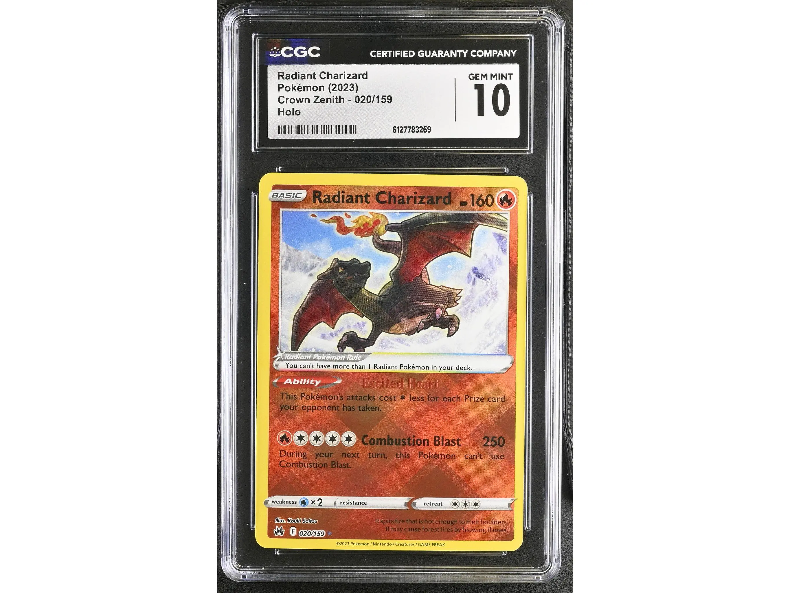 2023 Crown Zenith #020/159 Radiant Charizard Radiant CGC 10