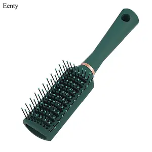 Eenty Detangling Brush Anti-Static Detangler Hair Brush Blow Drying Hairbrush Comb Nylon Bristle Pins Fashion Massage Brushes Wet or Dry All Hair Types Styling Dark Green Color (Vented)