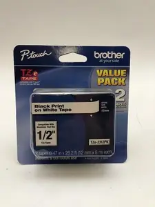 Brother  Genuine P-Touch, TZe-231,  2 Pack Tape TZE2312PK Black Print White Tape US Stock