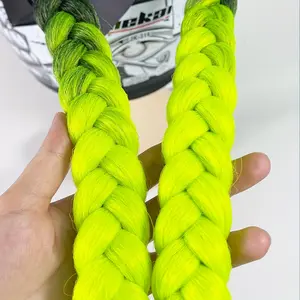 Vibrant Ombre Morcycle Helmet Ponytail Extension with Suction Cup Bowknot - Long Synthetic Box Braid Hair Accessory in Red  Black Gradient for Helmets, Bikes, and Ski Gear (Helmet Not Included), Morcycle Accessories