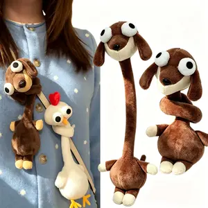 Long-Neck Evil Animal Chihuahua Stuffed Animal Long-Shaped Bag Charm Bunny Rat Bag Pendant Gift for Boys&Girls Kids Birthday Gift Soft Adorable Stuffed, Soft Stuffed Animals Backpack Charm Seatbelt Pendant-MM