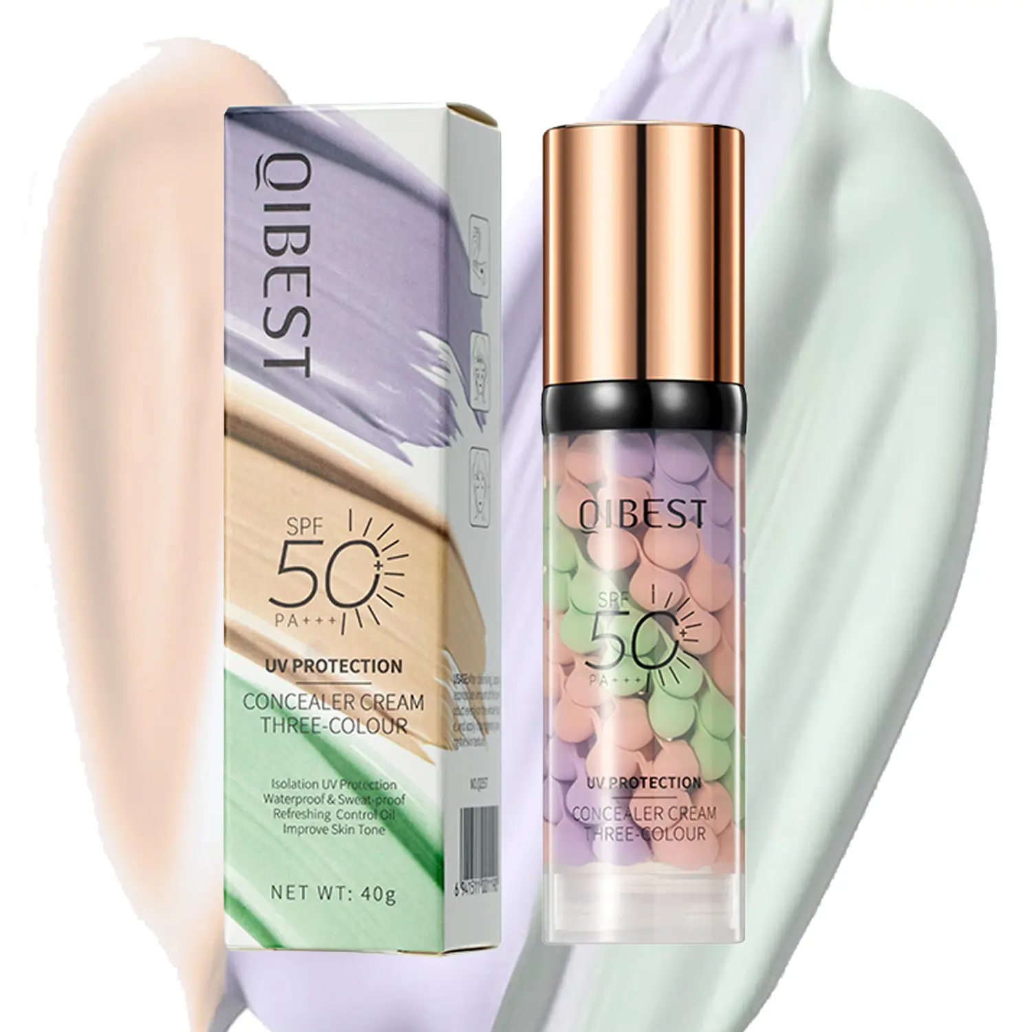3 in 1 Color Correcting Serum and Sunscreen Broad Spectrum SPF 50 Pa+++, UV, Moisturizing Formula for Radiant Skin, Oil Control Hydrating and Even Skin Tone, Facial, Hydrate, Sun Protectant Makeup Daily Moisture Moisturizer