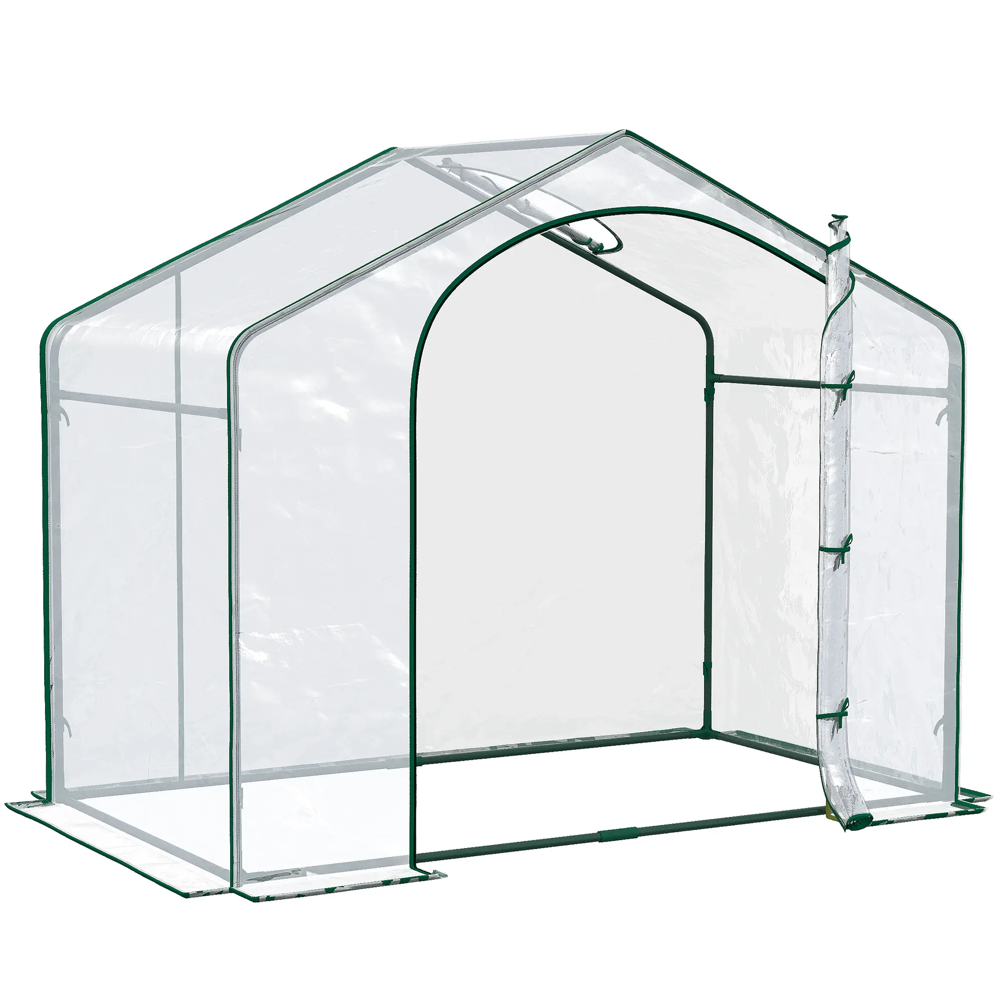 6' x 3' x 5' Portable Walk-in Greenhouse, Plastic Cover, Steel Frame Garden Hot House, Zipper Door, Top Vent for Flowers, Vegetables, Saplings, Tropical Plants, Clear