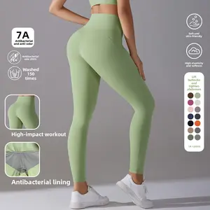 2026 New Style No Underwear Required No Awkward Lines High Waisted Tight Fitting Nine Point Pants High Elasticity Yoga Pants For Sports Running Fitness