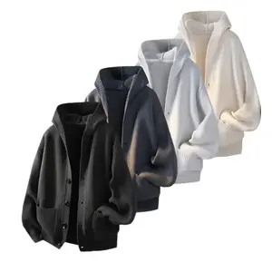 Men's Knitted Hooded Cardigan Dark Versatile Design with Ribbed Details & Dual Pockets for Autumn Winter Casual Commutes Menswear Knitwear Stylish Tops