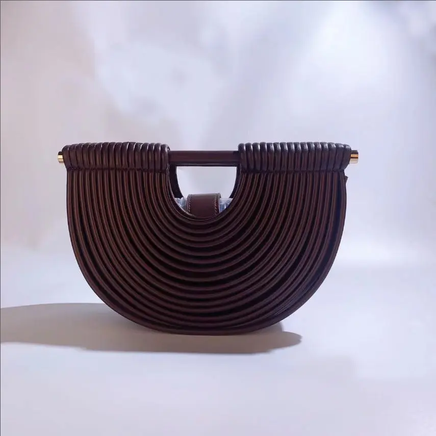 The Merlot Bamboo-Inspired Clutch/Bag – Retro dark brown