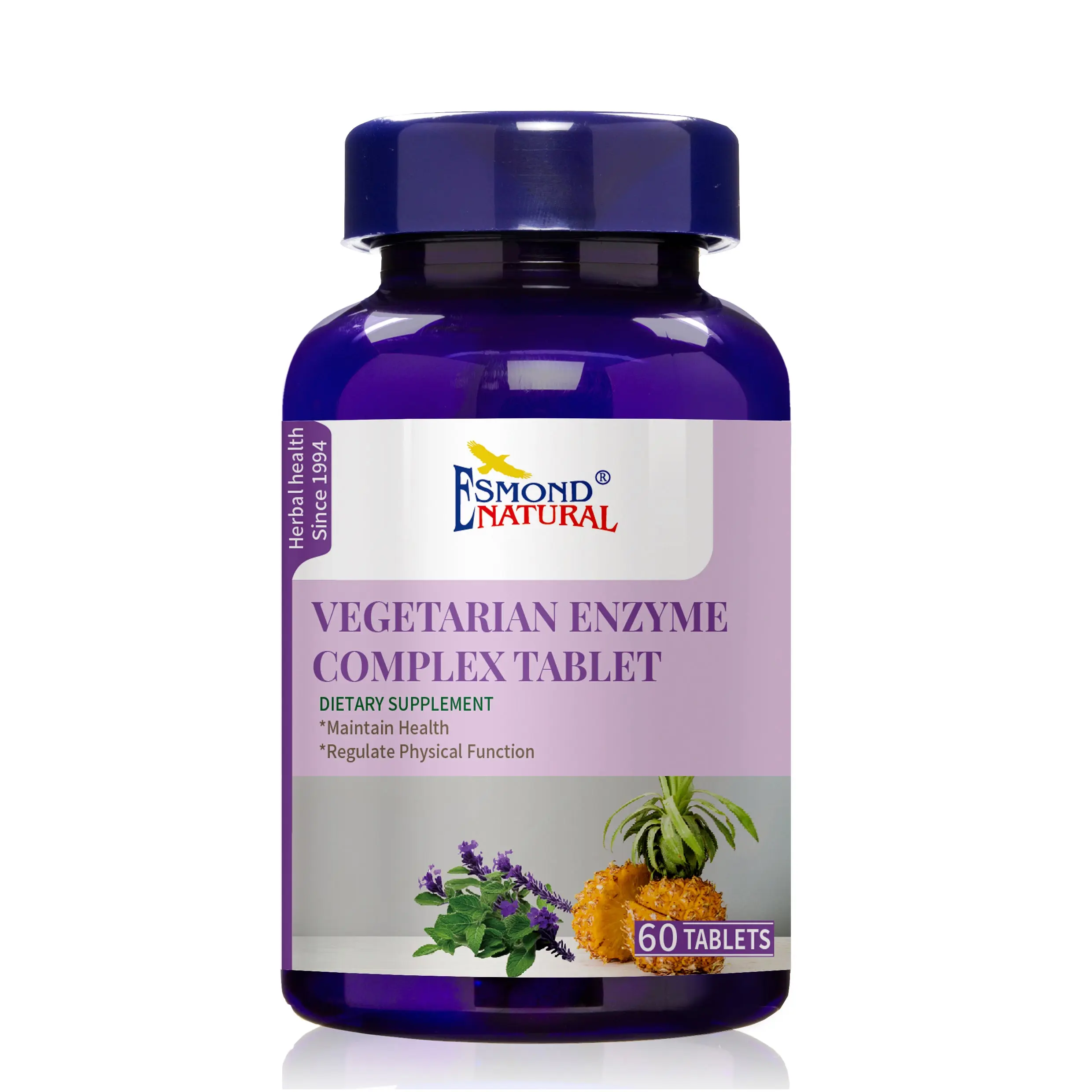 Vegetarian Enzyme Complex Supports Digestive Nutrient Absorption and Gut Health USA FDA GMP NPAC-8355mg 60 Tablets