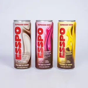 ESSPO Espresso Soda 12-Packs | Cold Brew Coffee Soda with L-Theanine | 45 Calories, 120mg Natural Caffeine | Vegan, Gluten Free, Kosher, No Stevia | 12 FL OZ