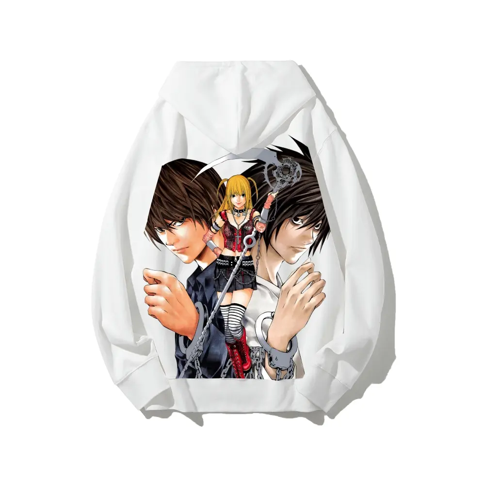 Unisex Death Note Printed Cotton Hoodie - Light Yagami, Misa Amane, L Graphics, Menswear Tops, Long Sleeve Sweatshirts, Japanese Aesthetic Casual Streetwear, Clean Fit Couple Outfit, Fall Winter Gift, TikTok Trending