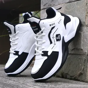 UYCEKK Men'S High-top Casual Sports Shoes |   Fashion Outdoor Walking Running Shoes, Lace-up, Wear-resistant, Versatile, Upper, Rubber Sole, Fabric Inner, Round Toe
