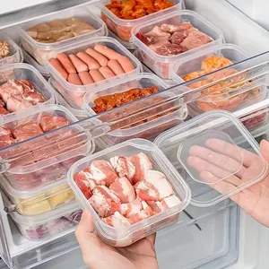 8pcs Leak-Proof Reusable Food Storage Containers with Lids – Transparent Plastic Sealed Boxes for Meat, Fruits, Vegetables, and Sauces – Perfect for Freezer and Fridge Organization, Kitchen Essentials