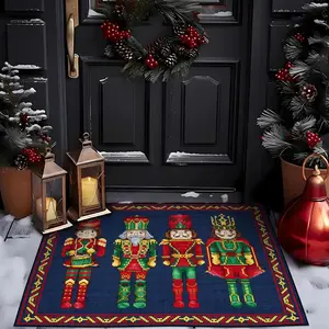 Nutcracker Pattern Boho Area Rug, 1 Count Non-slip Washable Soft Floor Mat, Decorative Carpet for Home Living Room Bedroom Hotel Dormitory