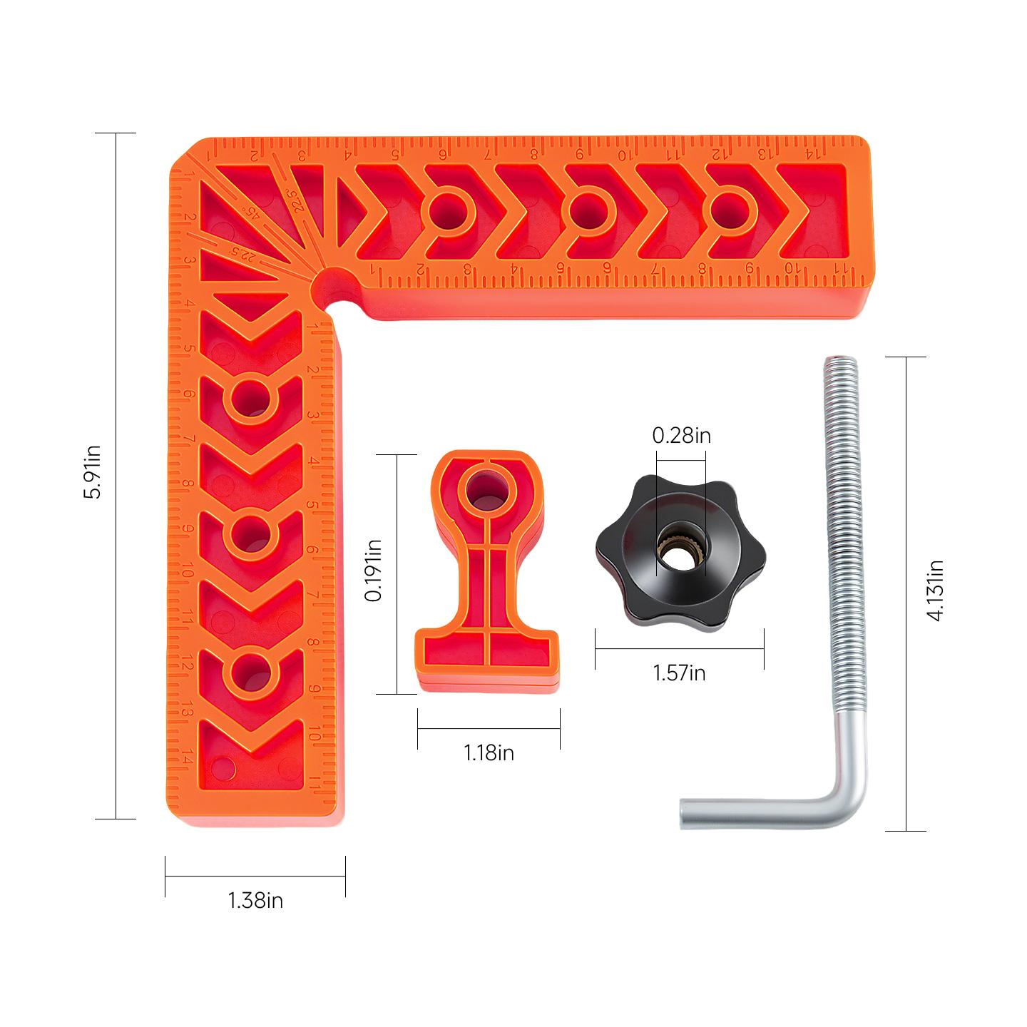 4PCS Right Angle Clamp Kit – for picture frames, boxes, Furniture, Home, cabinets or drawers & stone positioning; multi-surface adjustable fastening tool